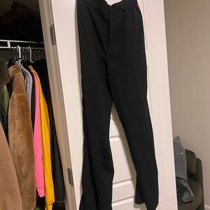 Zara Black women's Stretch Dress Pants with rainbow stripes on side